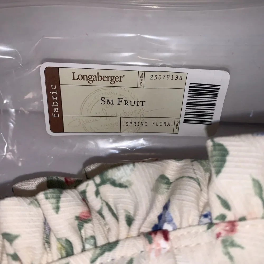 Longaberger Spring Floral Small Fruit Storage Solutions Basket Liner